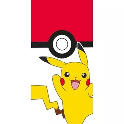 Ręcznik kąpielowy dla dzieci Pokemon Pokeball i Pikachu, 70 x 140 cm