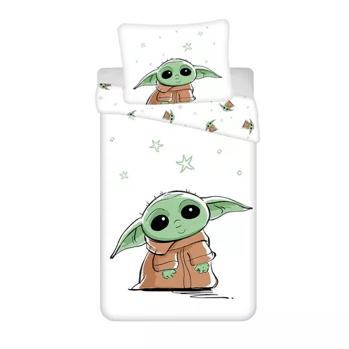 Jerry Fabrics Pościel bawełniana Star Wars BabyYoda, 140 x 200 cm, 70 x 90 cm