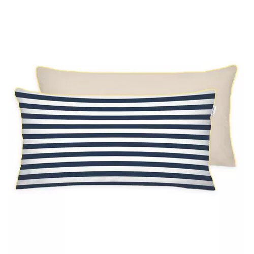 Tom Tailor Poszewka na poduszkę Percale Dark Navy - Sunny Sand, 40 x 80 cm