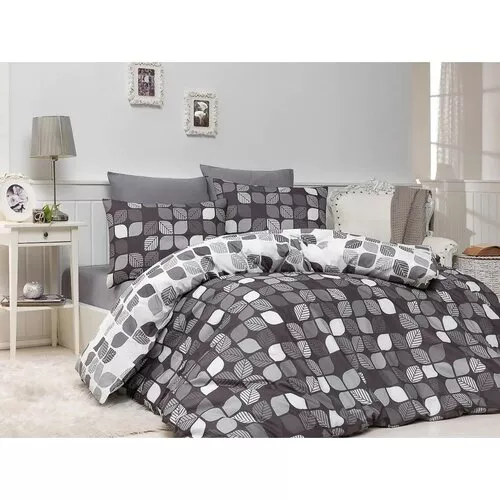 Bedtex Pościel bawełniana Bunku V1 grey, 140 x 200 cm, 70 x 90 cm, 140 x 200 cm, 70 x 90 cm