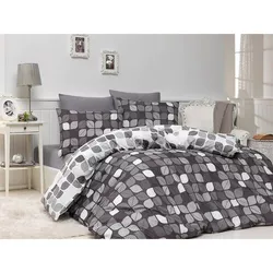 Bedtex Pościel bawełniana Bunku V1 grey, 140 x 200 cm, 70 x 90 cm, 140 x 200 cm, 70 x 90 cm