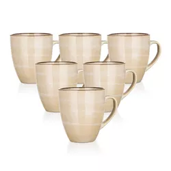 Banquet 6-częściowy zestaw kubków ceramicznych PALAS 400 ml, kremowy