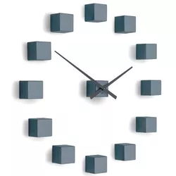 Future Time FT3000GY Cubic grey Designowe zegar samoprzylepny, śr. 50 cm