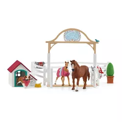 Schleich 42458 Gościnne konie, Hannah ze suczką Ruby, 40 x 30 x 20 cm