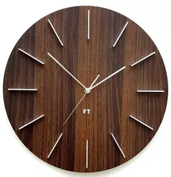 Future Time FT2010WE Round dark natural brown Designerski zegar ścienny, 40 cm