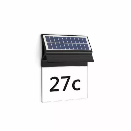 Philips Enkara solarna zewnętrzna lampa LED z numerem domu 0,2 W 2700 K, czarny