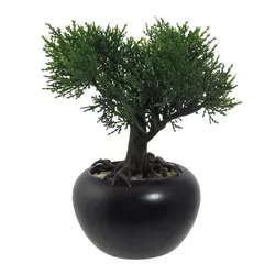 Sztuczne bonsai Cedr w doniczce zielony, 19 cm